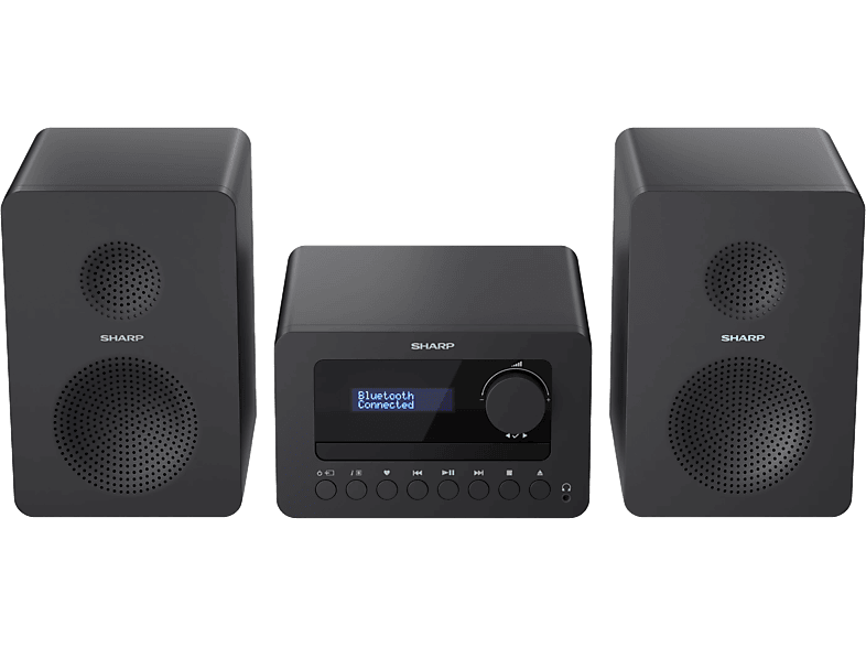 SHARP XL-B514BK Tokyo FM bluetooth mikrohifi rendszer fekete fa hangszórókkal