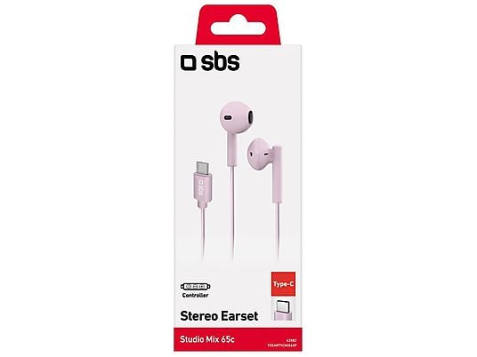 Słuchawki przewodowe SBS Studio Mix 65 USB-C Różówy