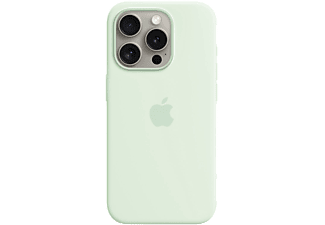 APPLE iPhone 15 Pro MagSafe rögzítésű szilikon tok, világos menta (MWNL3ZM/A)