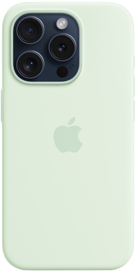 Világoszöld iPhone tok az iPhone 13 Pro-hoz. Az Apple logó látható.