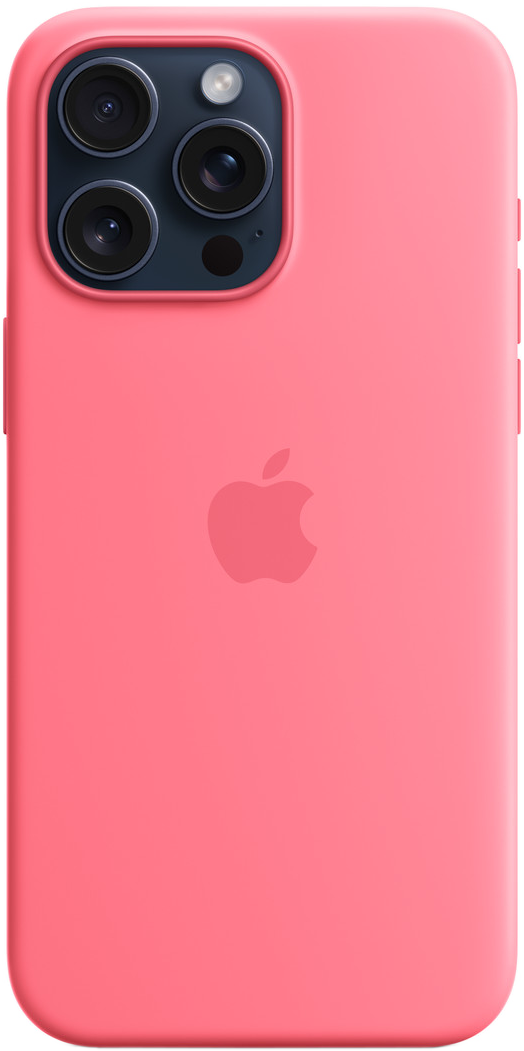 Rózsaszín iPhone tok, Apple logóval és kamera lencsékkel.
