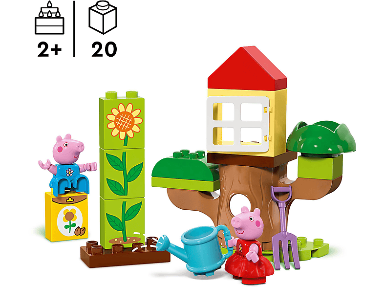 LEGO Peppa Pig 10431 Peppas Garten mit Baumhaus Bausatz, Mehrfarbig