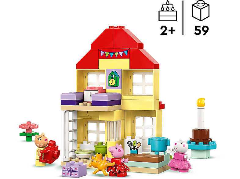 Thumbnail - LEGO Peppa Pig 10433 Peppas Geburtstagshaus Bausatz, Mehrfarbig