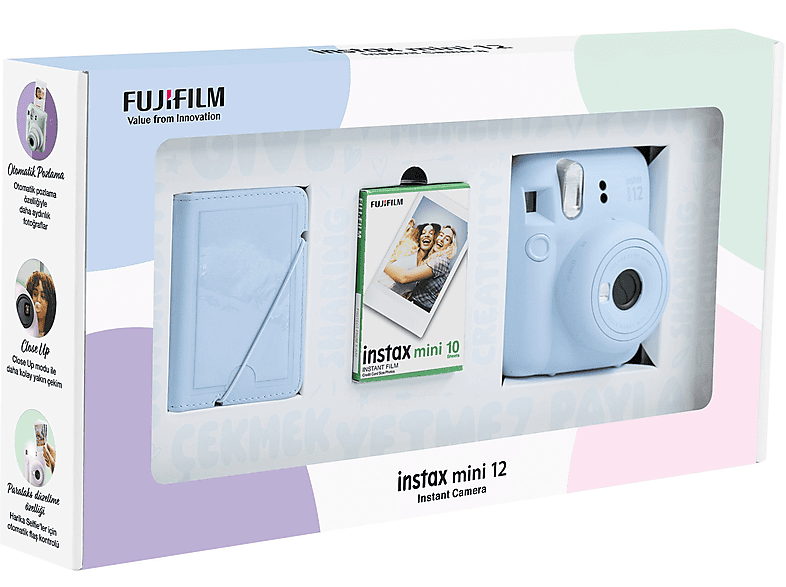 FUJIFILM Mini 12 Pastel Eko Bundle Box Anlık Fotoğraf Makinesi Mavi_1