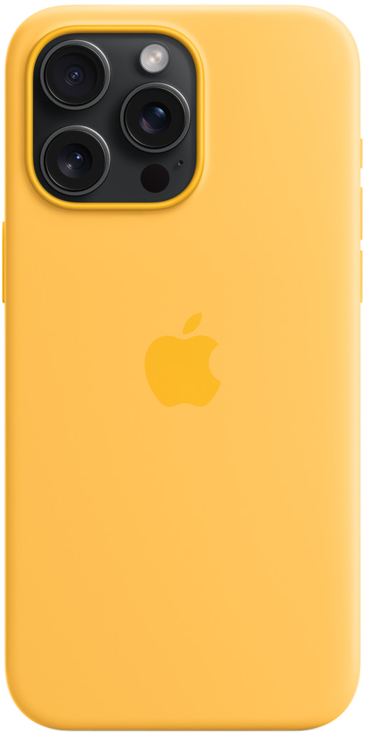 Sárga iPhone 13 Pro tok, kamerákkal és Apple logóval.