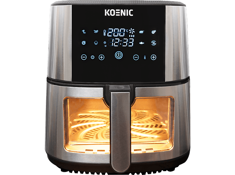 Koenic KAF 71523 B XXL Heißluftfritteuse (7,2 l, 1500 Watt, Schwarz)