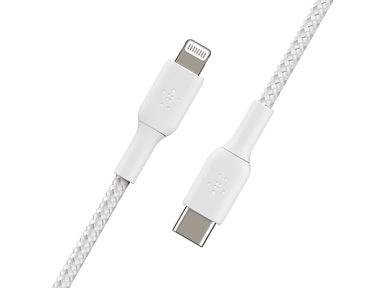 BELKIN 2M BC Lightning USB-C Örgülü Kablo Beyaz_1