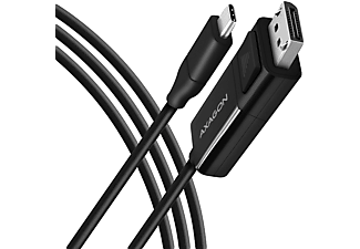AXAGON USB Type-C - DisplayPort v1.2 összekötő kábel, 4K60Hz, 1,8 méter, DP Alt Mode, fekete (RVC-DPC)