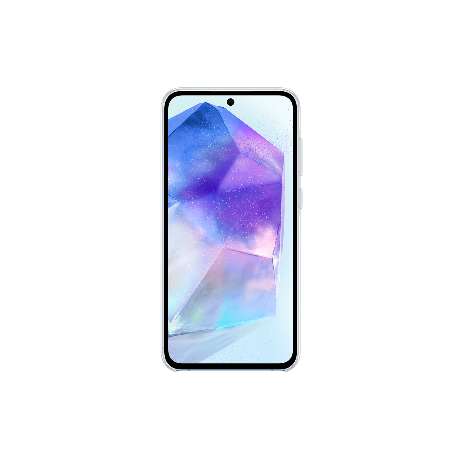 Un smartphone con una pantalla que muestra una imagen abstracta colorida.