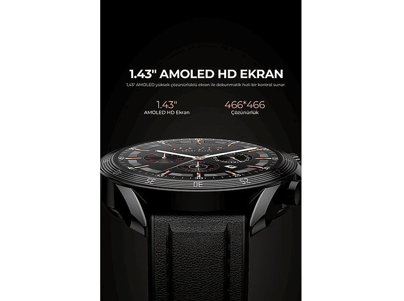 HAVIT M9030 Pro 46mm Amoled Ekran Akıllı Saat Siyah_5