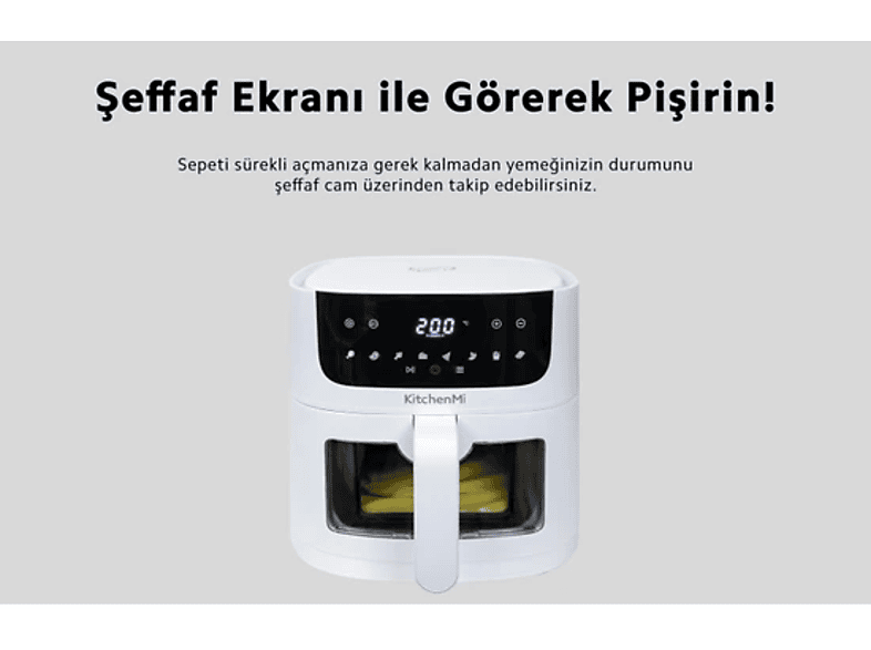 KITCHEN MI Air Fryer 6l Fritöz Beyaz_2