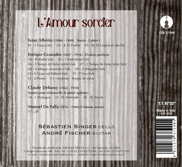 CD-Cover: L'Amour sorcier; Komponisten; Titel; Interpret(en); Barcode.