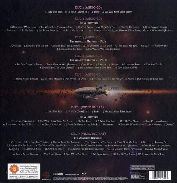 Ein CD- und Blu-ray-Set mit Albumcover und Titellisten auf der Rückseite.
