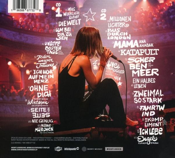 Rückseite einer CD mit einer singenden Frau und aufgelisteten Songtiteln.