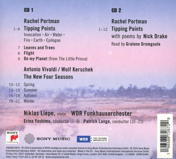Die Rückseite einer CD-Hülle mit Text über die Inhalte von CD1 und CD2.