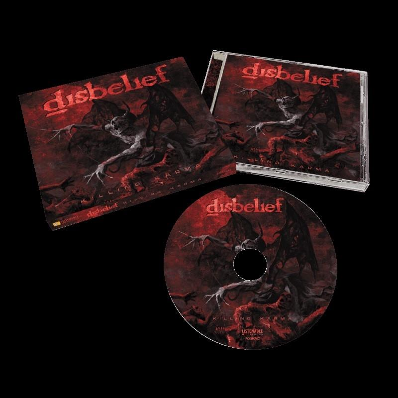 CD-Albumcover und Hülle, rotes Thema mit Dämonenfiguren.