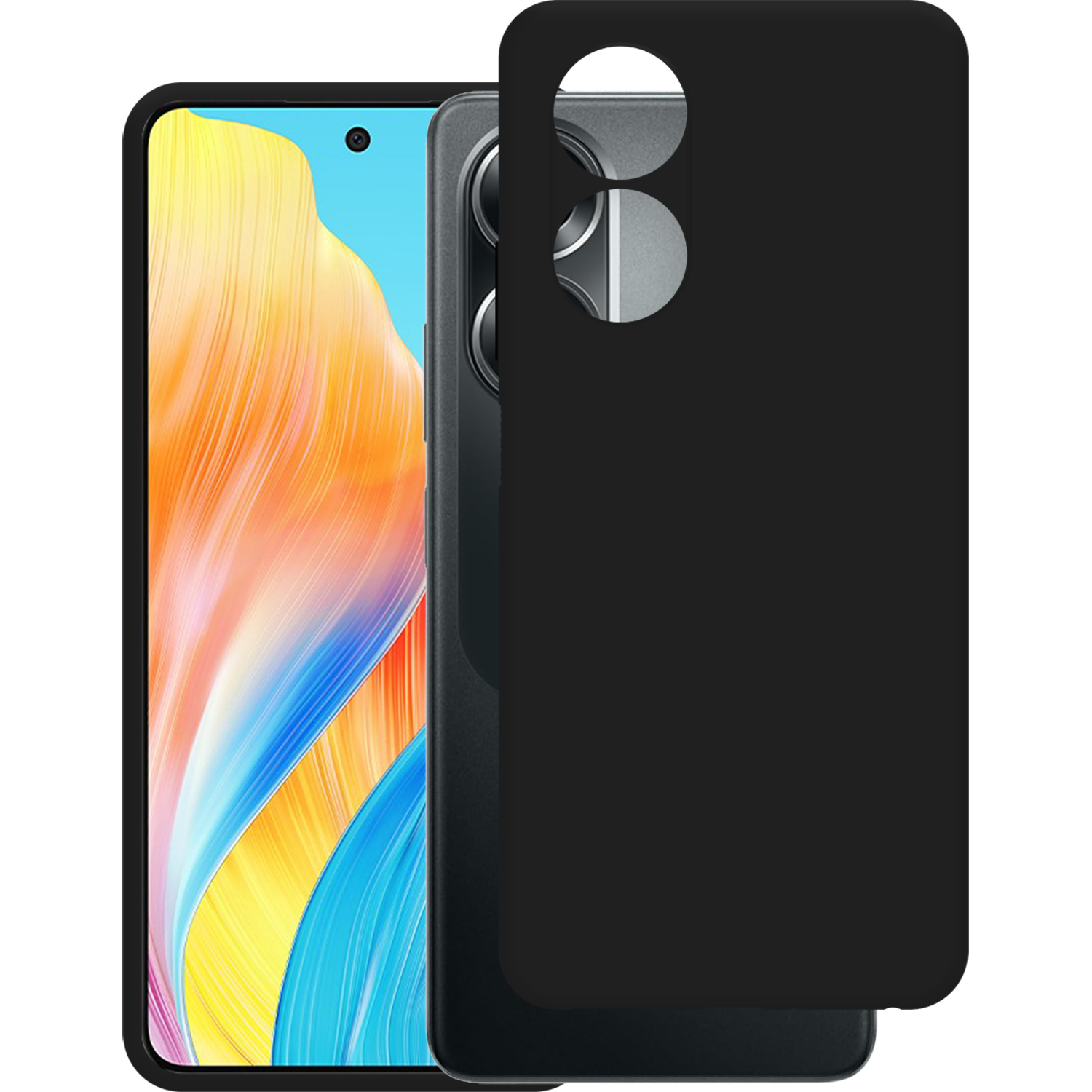 JUST IN CASE 325006 Soft TPU Telefoonhoesje voor Oppo A58 Zwart afbeelding
