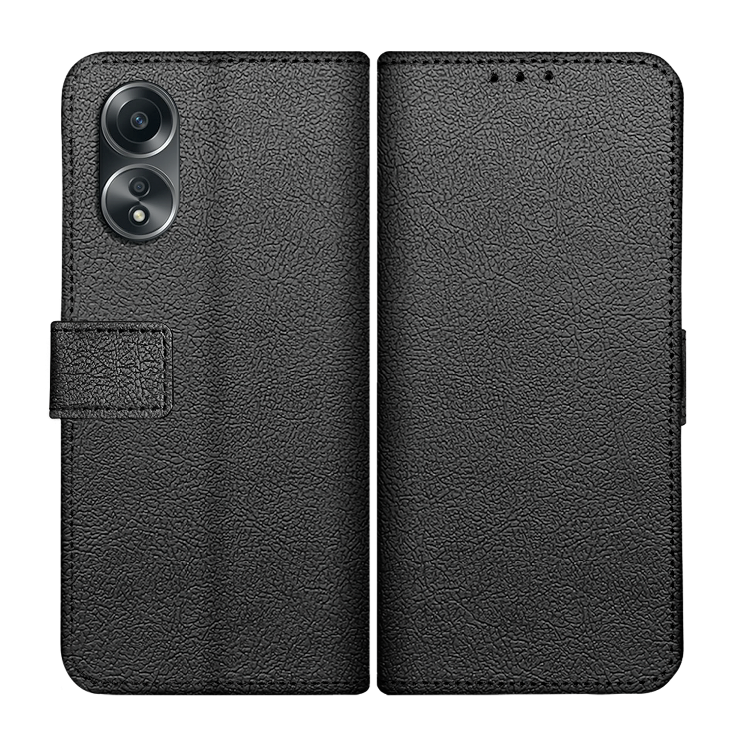 JUST IN CASE 325020 Classic Wallet Telefoonhoesje voor Oppo A58 Zwart afbeelding