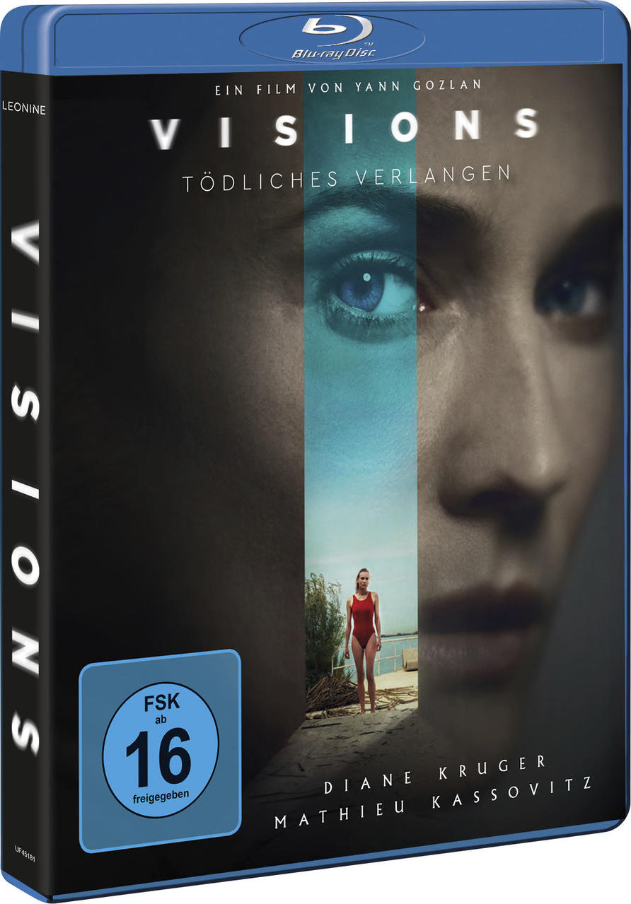Blu-ray-Filmhülle. Bild eines Frauengesichts und einer Frau in rotem Badeanzug.