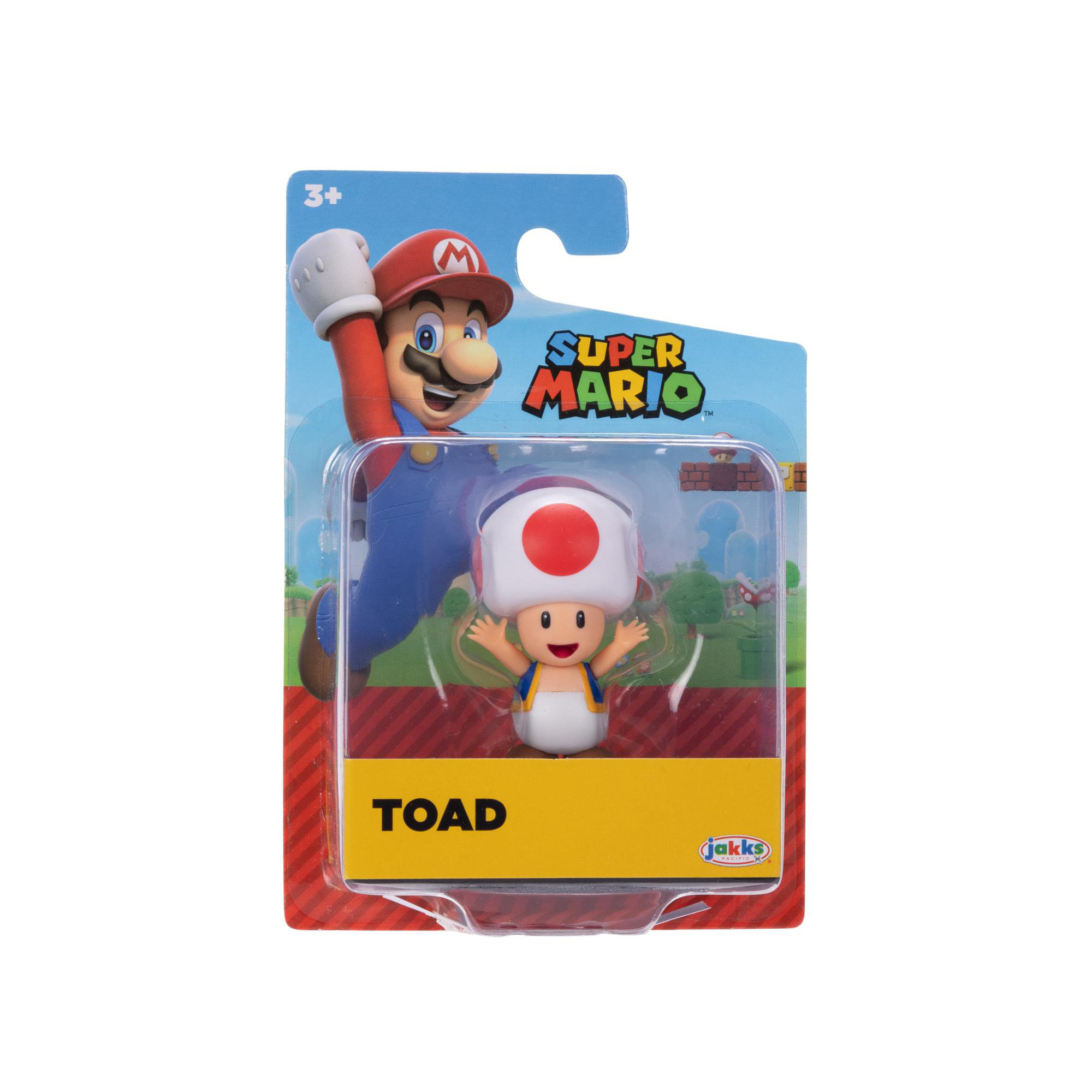 Toad-Figur in einer Super Mario-Verpackung.