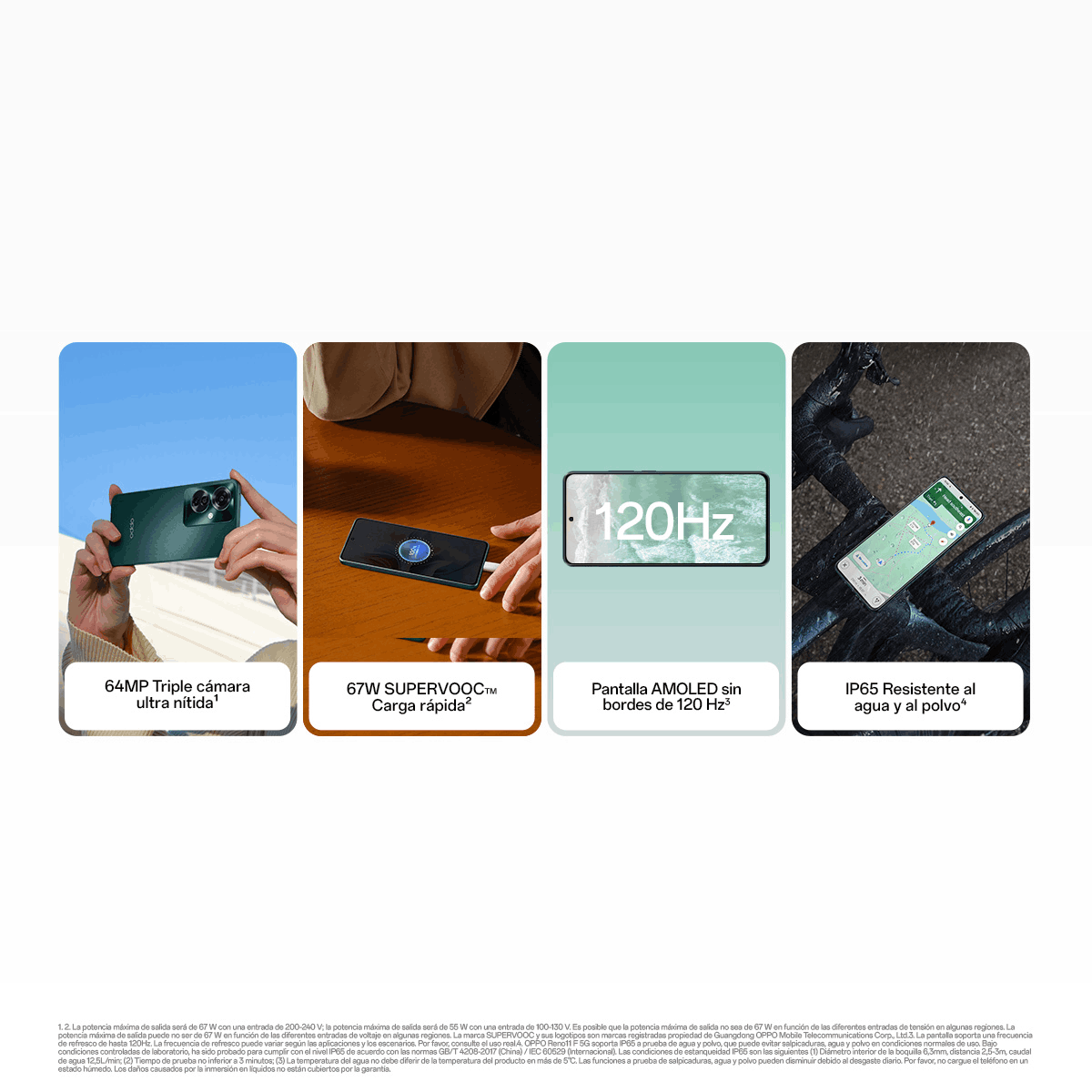 Características del teléfono: triple cámara, carga rápida, pantalla 120Hz y resistencia al agua.