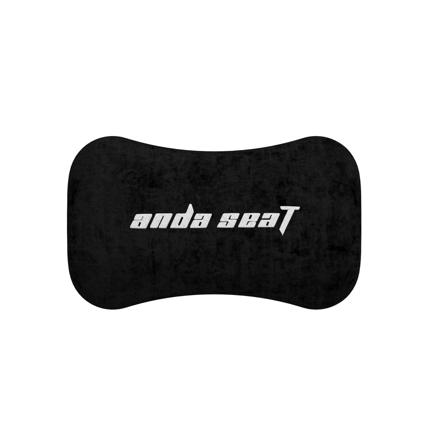 Black pillow with the Anda Seat logo on a black background.