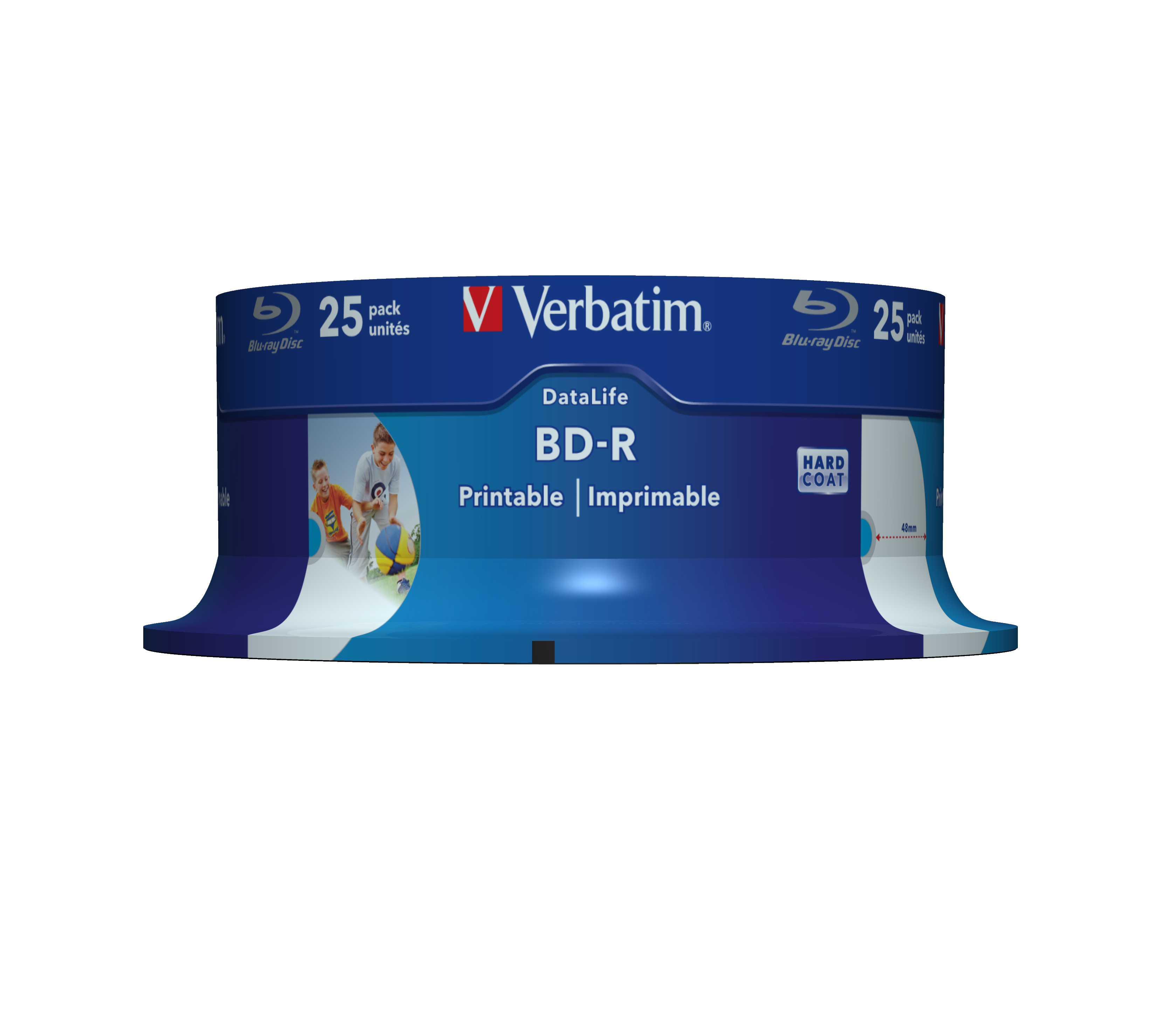 Ein Stapel Blu-ray-Discs in einem Verbatim-Gehäuse.