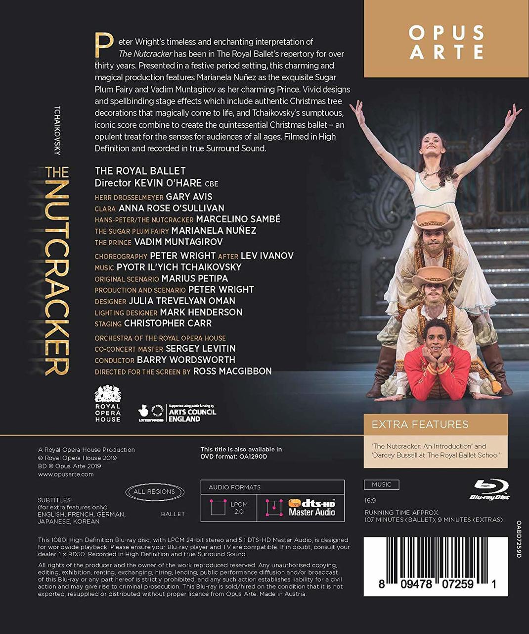 DVD-Cover einer Ballettvorstellung. Enthält Tänzer auf der Bühne mit Text, Logos und einem Barcode.