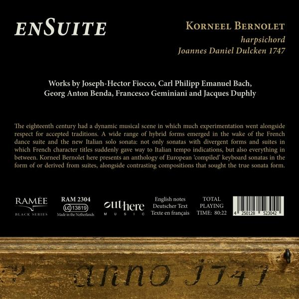 Der Text auf einem CD-Cover, mit dem Titel EnSuite und weiteren Details.