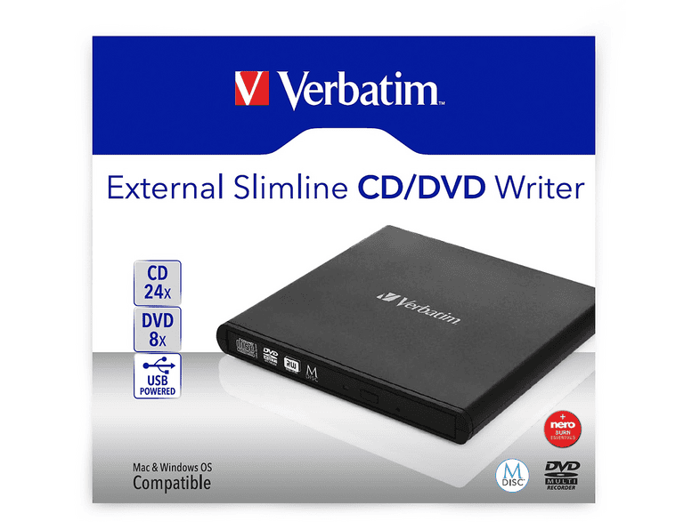 VERBATIM DVD Brenner External Slimline, USB 2.0 (98938); CD-/DVD Brenner — Foto 5 von 5