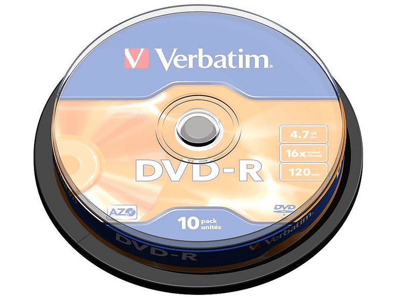VERBATIM Rohlinge DVD-R 4.7GB 16x, 10er Spindel (43523) — Foto 3 von 4