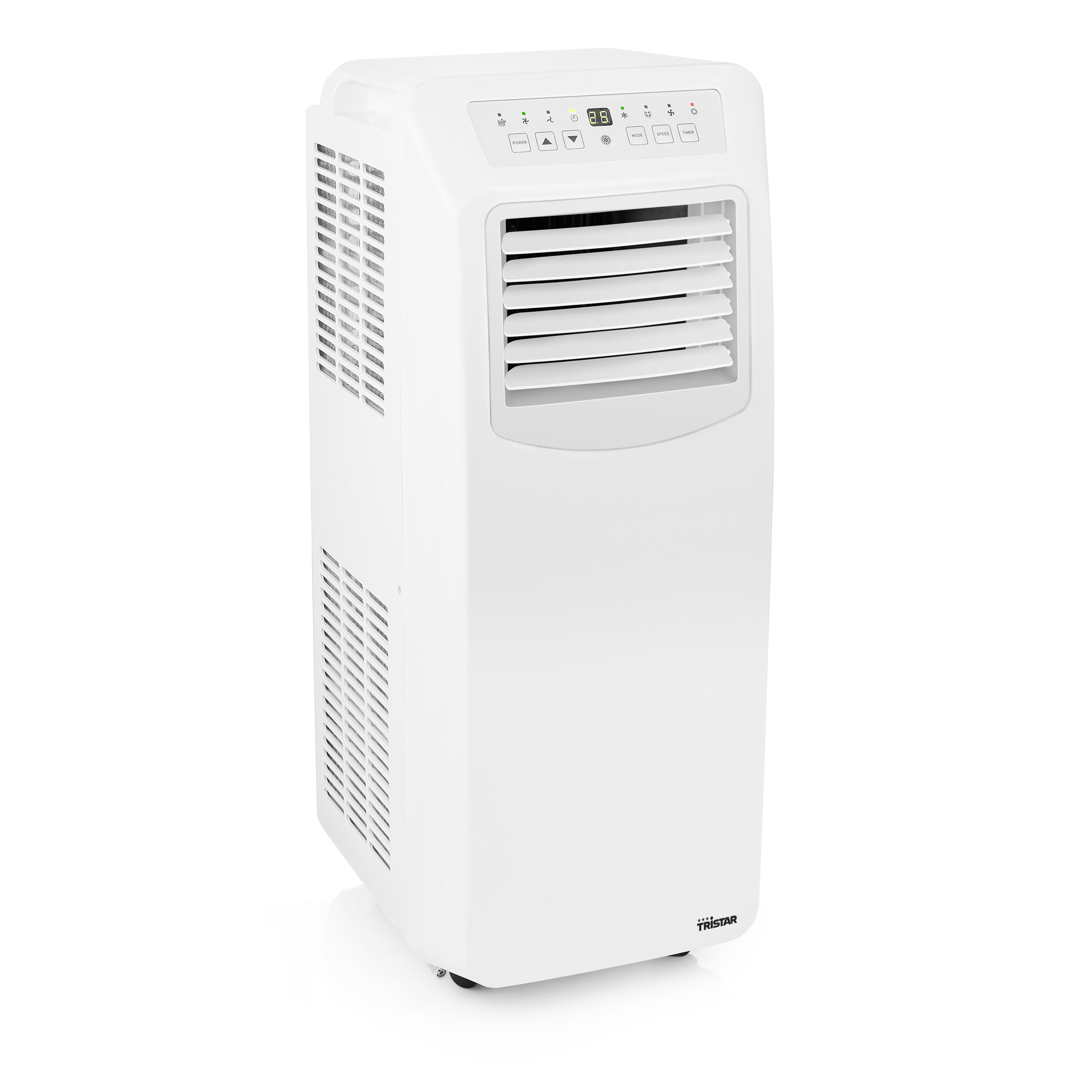 Climatiseur portable blanc avec le logo Tristar.