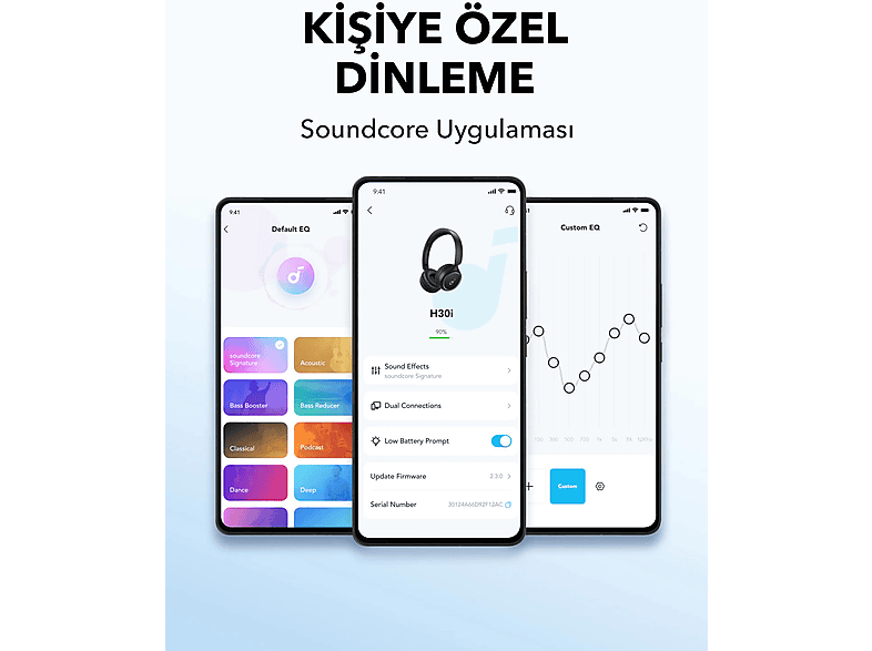 ANKER Soundcore H30i Kulak Üstü Bluetooth Kulak Üstü Kulaklık Siyah_6