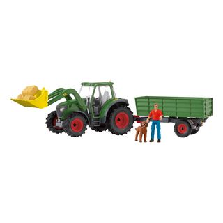 SCHLEICH Farm World: trattore con rimorchio - Set da gioco (Verde/Nero/Rosso)