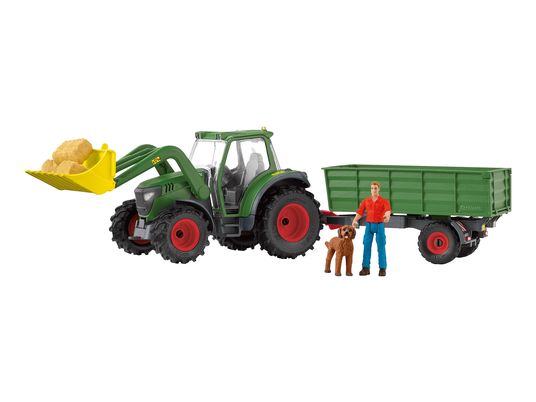 SCHLEICH Farm World : tracteur avec remorque - coffret de jeu (vert/noir/rouge)