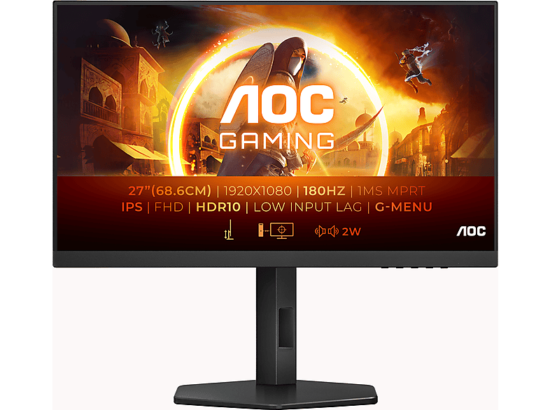 AOC 24G4X 23,8 Zoll  Full-HD  Gaming Monitor  1 ms Reaktionszeit 180 Hz 