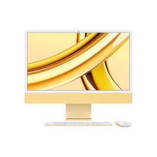 Apple iMac (2023) Z19FBASE, 24" Retina 4.5K, Chip M3, CPU de 8 núcleos, GPU de 10 núcleos, 8GB de RAM, 1TB de SSD, Amarillo