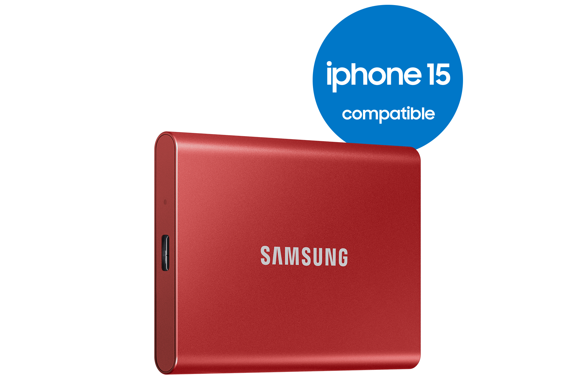 SAMSUNG Disque dur externe SSD portable T7 500 GB Rouge (MU-PC500R/WW)