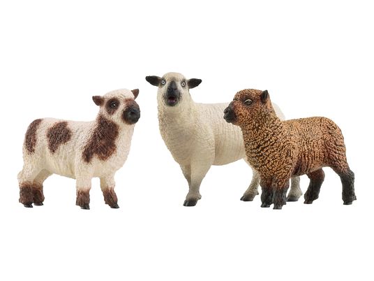 SCHLEICH Farm World: amici pecore - Set di personaggi per gioco (Marrone/Bianco/Nero)