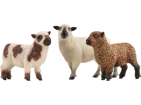 SCHLEICH Farm World : trio de moutons - ensemble de figurines de jeu (marron/blanc/noir)