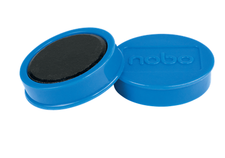 NOBO Fehértábla mágnes 10db, 38mm átmérő, kék (1915313)