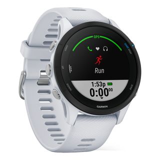 GARMIN Forerunner 255 Music - Running watch con GPS (130 - 205 mm, Silicone, Bianco pietra/Nero)