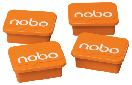 NOBO Mágnes fehértáblához, 4db, narancs (1905327)