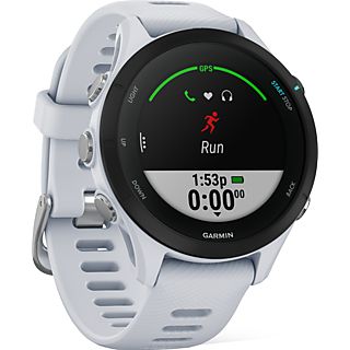 GARMIN Forerunner 255S Music - Running watch con GPS (110 - 175 mm, Silicone, Bianco pietra/Nero)