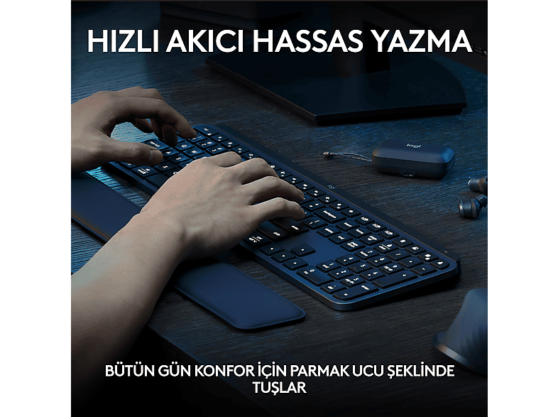 LOGITECH MX Keys S Gelişmiş Kablosuz Klavye (Türkçe Tuş Dizimi