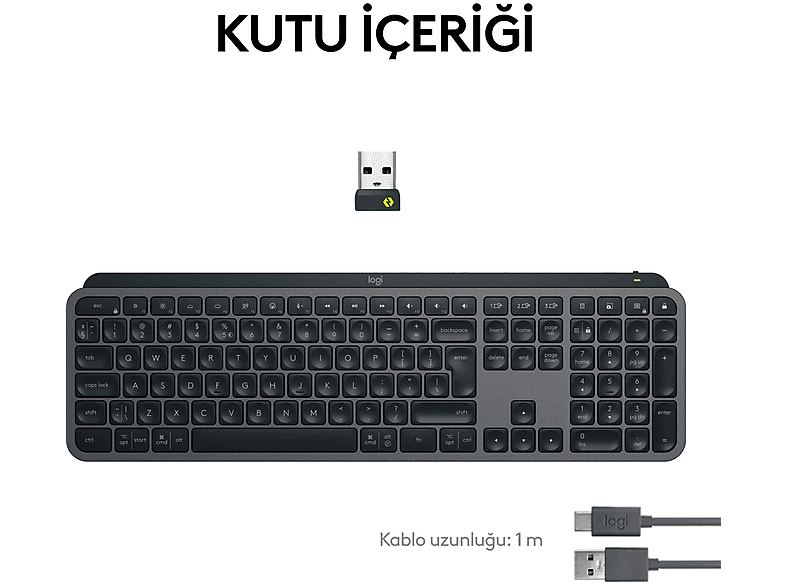 LOGITECH MX Keys S Gelişmiş Kablosuz Klavye (Türkçe Tuş Dizimi