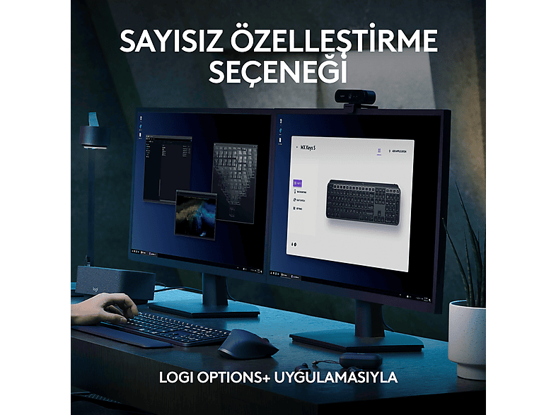 LOGITECH MX Keys S Gelişmiş Kablosuz Klavye (Türkçe Tuş Dizimi) Siyah_6