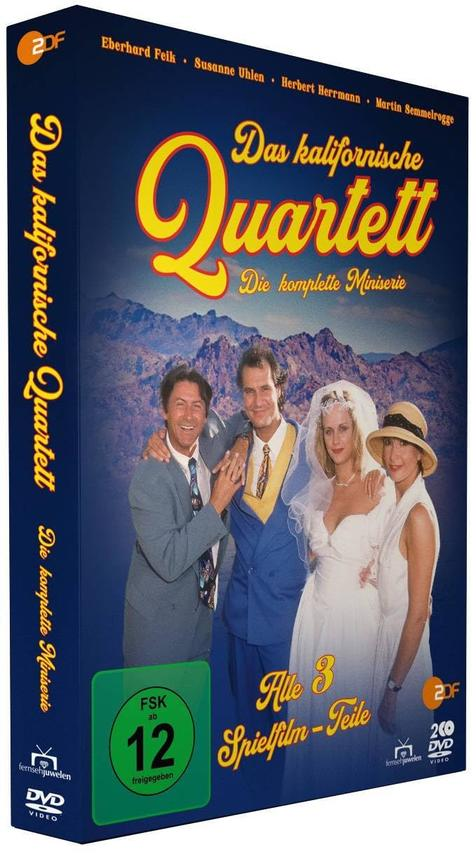 DVD-Box-Set von 'Das kalifornische Quartett' mit vier Personen. Titel und Besetzung sind sichtbar.