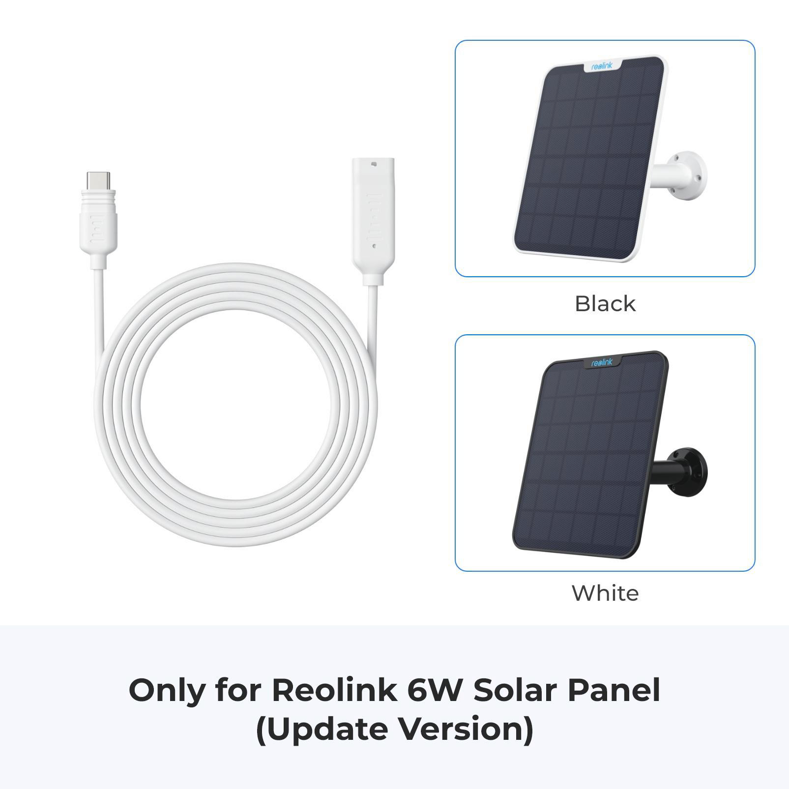 Weißes Kabel mit Anschlüssen, zwei schwarze Solarpanels mit weißen Rahmen auf weißem Hintergrund.