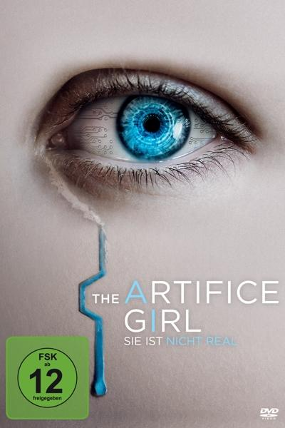 Filmposter eines blauen Auges mit Schaltungsmuster, Titel 'The Artifice Girl'.